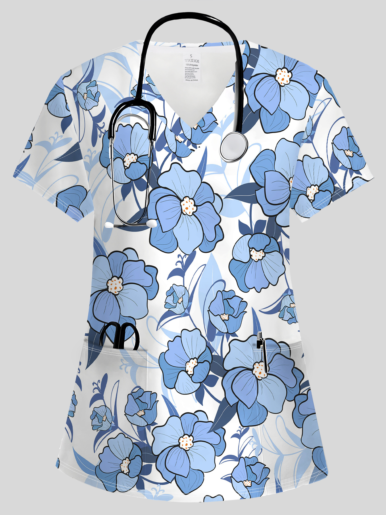 Medical Lab Uniform - Surgical Uniforms Woman Fashion Floral Print
