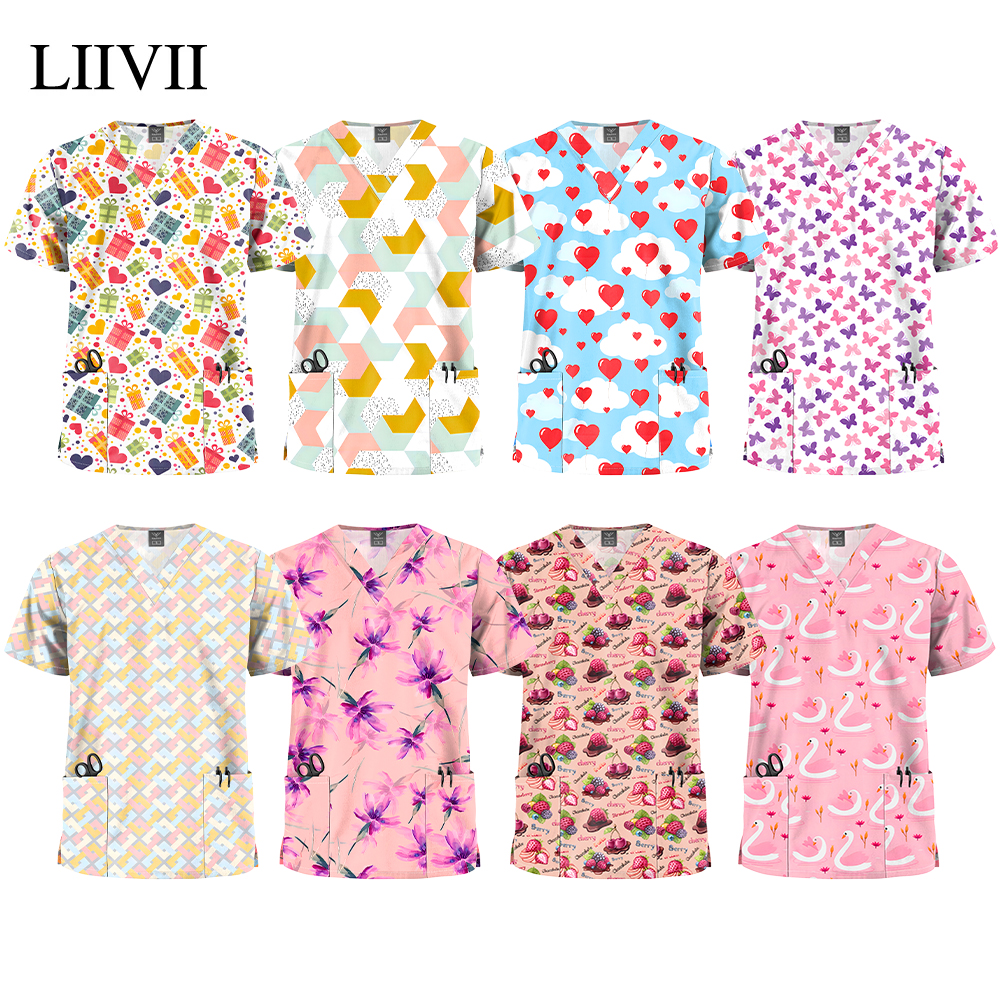 Women Short Sleeve V Neck Shir - огляд і ціна Medical Lab Uniform